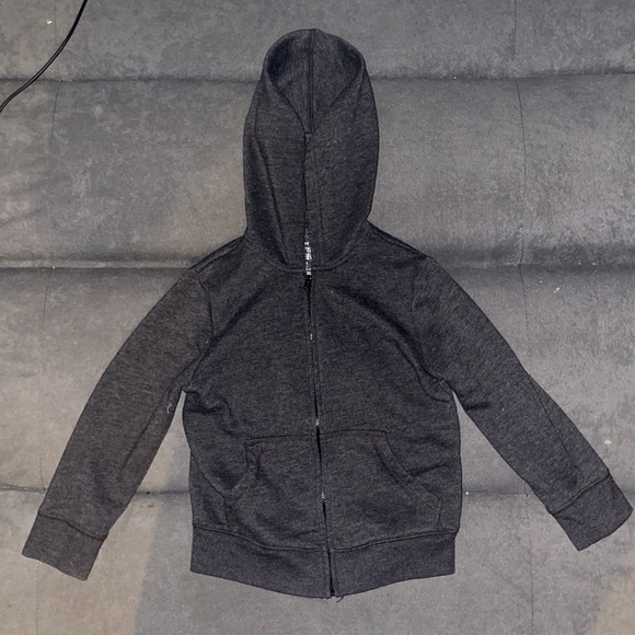 Black/GreyJumping beans softest fleece zip up hoodie with pockets. Size 4-T boys - Picture 2 of 3